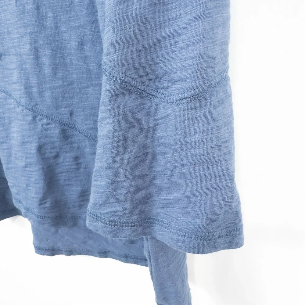 Habitat Peruvian Cotton Slub Pieced Tunic Top Womens Medium Blue Lagenlook Boho - Picture 9 of 13